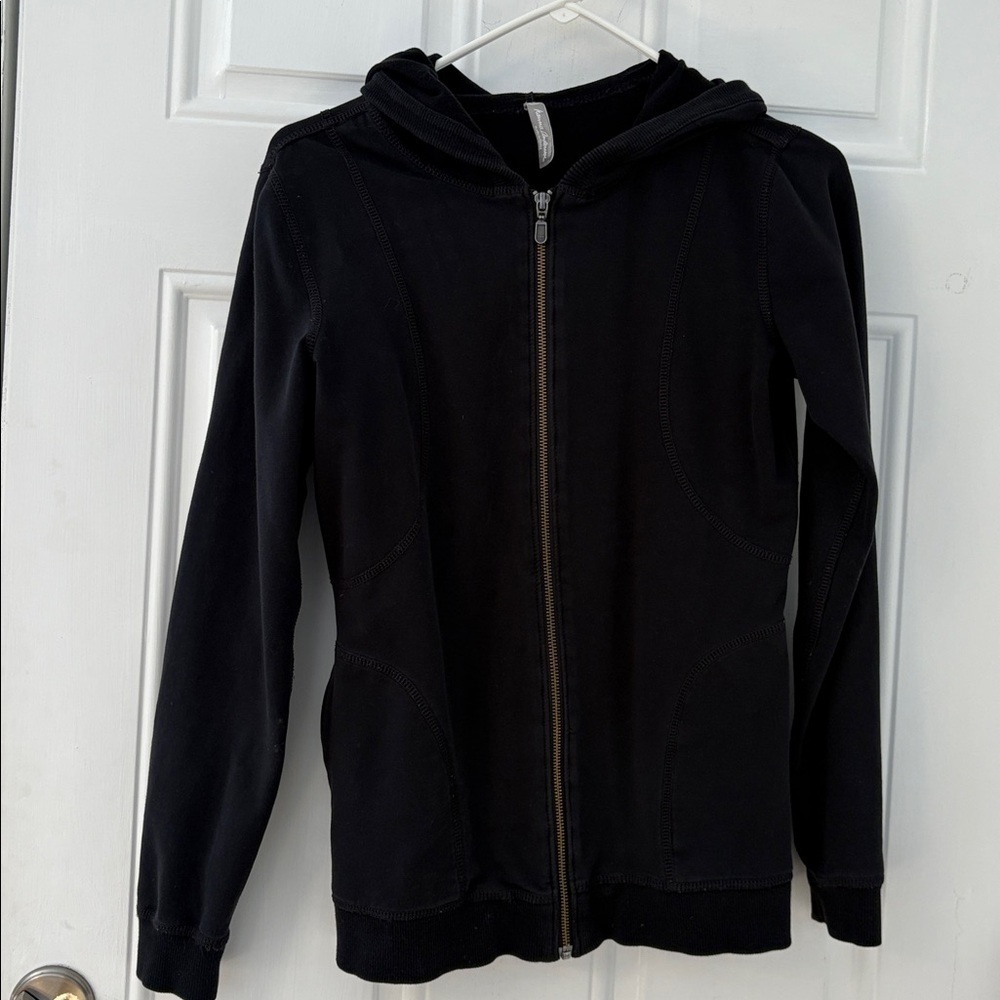 hanna andersson full zip up hoodie black sz small